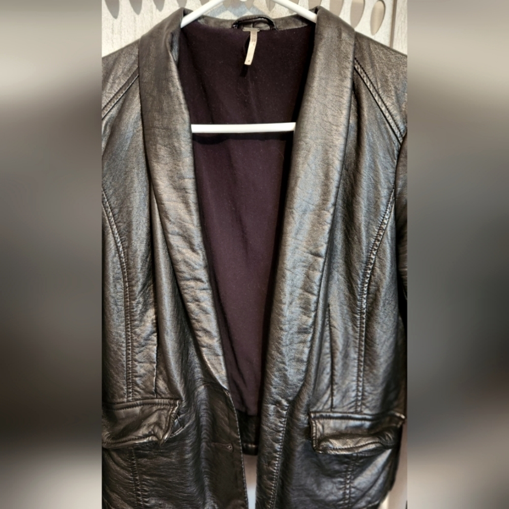 Free People Blazer Style Leather Jacket -Size 4